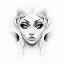 keep her looking the same but put a a tribal spiritual aura around her tattoo design idea