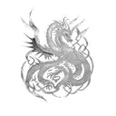 Celtic dragon and phoenix fighting  tattoo design idea