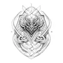 Celtic dragon andlion fighting  tattoo design idea