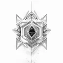 ruby gem stone surrounded by a halo tattoo design idea