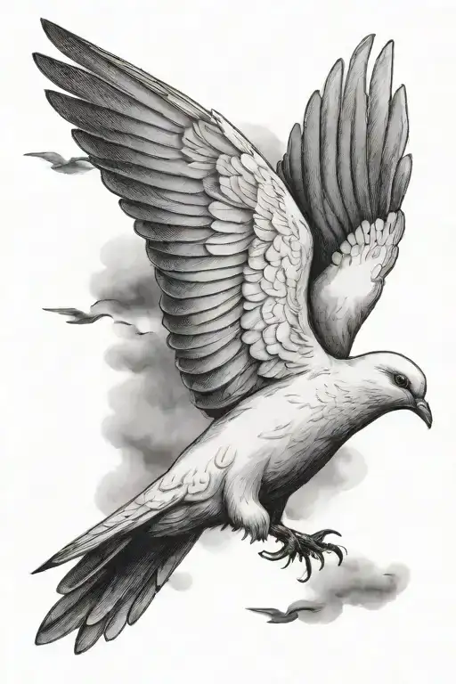 dove with sky birds small tattoo design idea