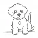 bichon terrier with tongue out and Pom Pom on head tattoo design idea