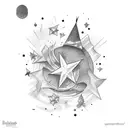real shooting star  tattoo design idea