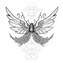 im a winged insect you're a funeral pyre. tattoo design idea
