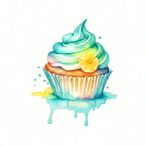 cupcake tattoo design idea