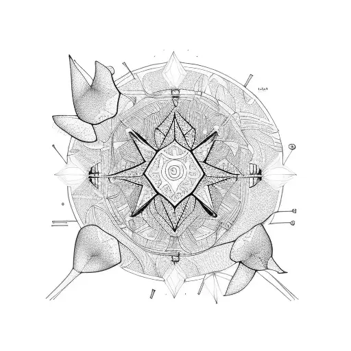 aries, daffodil and constellation  tattoo design idea