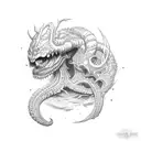 hydra's lair  tattoo design idea