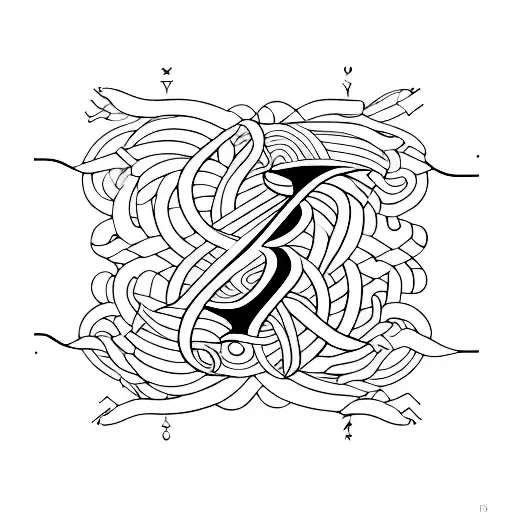 A hidden design incorporating the letters R, S, and L within intricate dance poses tattoo design idea