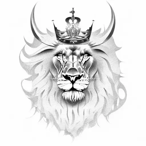 Leo lion with polish crown and wrapped in polish, South Korean, and American flag tattoo design idea