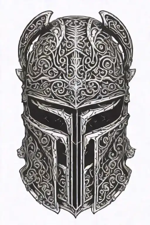 Half of a Spartan helmet, the cut that separates them, half of a samurai helmet. DAMN YOU DON'T UNDERSTAND ALREADY? tattoo design idea