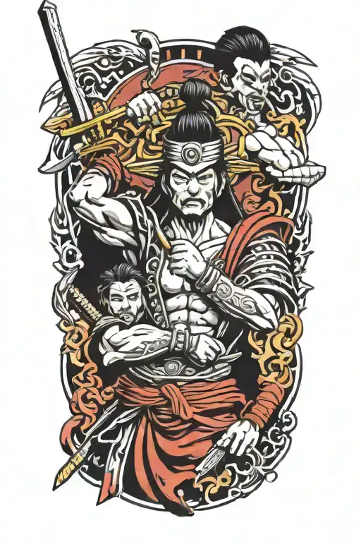 Sparta and Samurai tattoo design idea