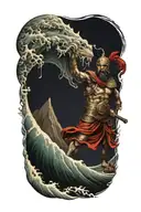 Sparta and the Chinese wave tattoo design idea