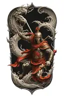 Sparta and the Chinese wave tattoo design idea