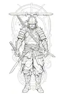 A few small tattoos like Jason Brody's, only in a samurai and spartan style tattoo design idea