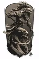 Sparta and the Chinese wave tattoo design idea