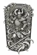 Sparta and the Chinese wave tattoo design idea