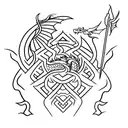 avatar elements and dragon tattoo design idea