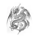 four elements and dragon tattoo design idea