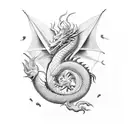 four elements and dragon tattoo design idea