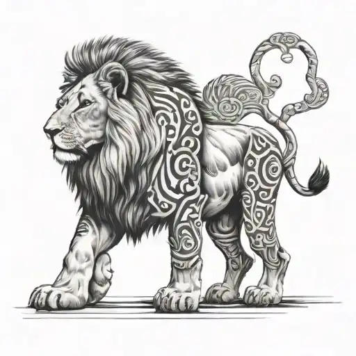 Lion africa tattoo design idea