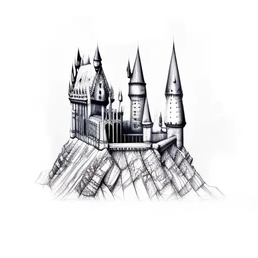Hogwarts castle tattoo design idea