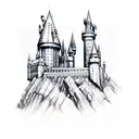 Hogwarts castle tattoo design idea