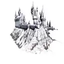 Hogwarts castle tattoo design idea