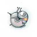 snail with the globe as a shell tattoo design idea