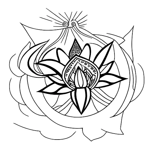 Lotus constellation with Aquarius stars tattoo design idea