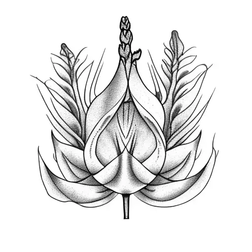 a simple collage of foxglove, datura stramonium, and hemmlock fowers tattoo design idea