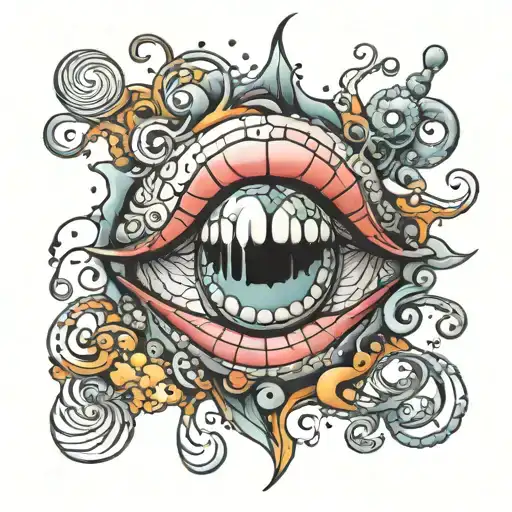 smile face incorporated tattoo design idea