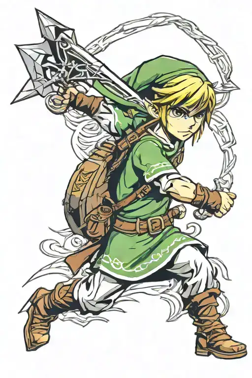 Legend Of Zelda Link tattoo design idea