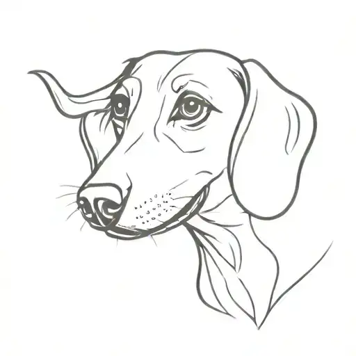 dachshund with tongue hanging out tattoo design idea
