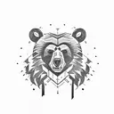 grizzly bear gun tattoo design idea