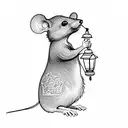 a mouse holding a lantern tattoo design idea