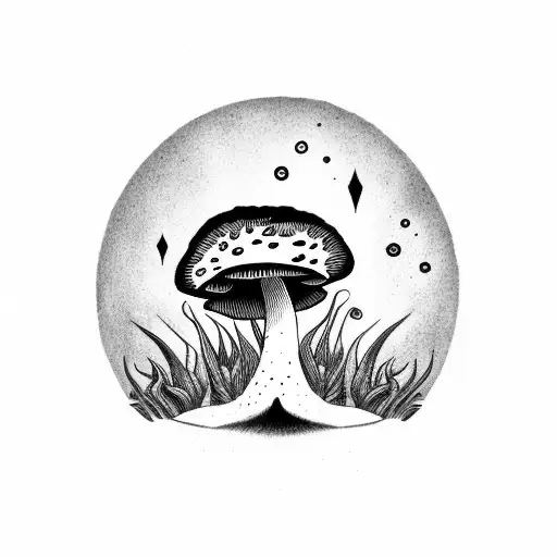 A single mushroom tattoo design idea