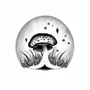A single mushroom tattoo design idea