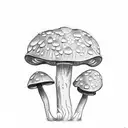 A hand drawn sketch One mushroom tattoo tattoo design idea