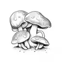 A hand drawn sketch One mushroom tattoo tattoo design idea