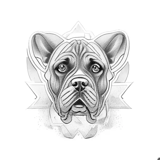 cane corso fighter dog tattoo design idea