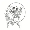 matching tattoos nightmare before christmas tattoo design idea