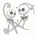 matching tattoos nightmare before christmas tattoo design idea