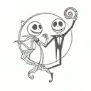 matching tattoos nightmare before christmas tattoo design idea