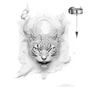 a scale that has a 0 in one cup and a 1 in the other tattoo design idea