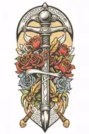 ice axe crossed together representing tattoo design idea