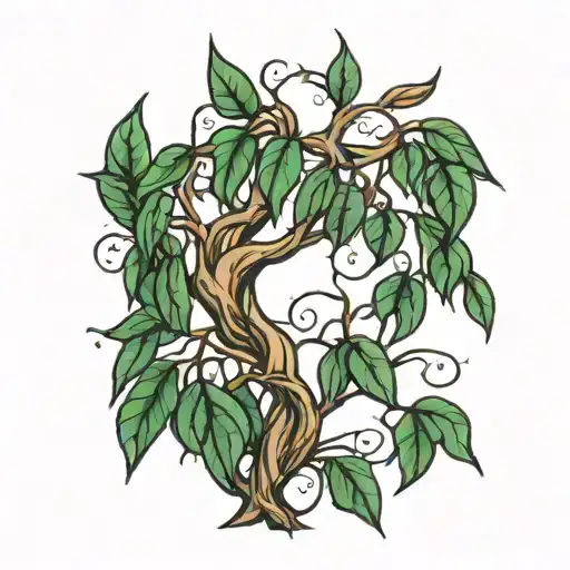 willow tree leaves and branches  tattoo design idea