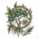 willow tree leaves and branches  tattoo design idea