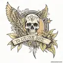 to live we must die tattoo design idea