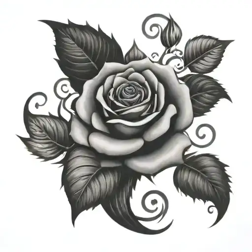 roses Mandela design with ivy vines tattoo design idea