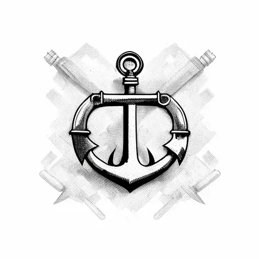 Anchor with Scissors tattoo design idea